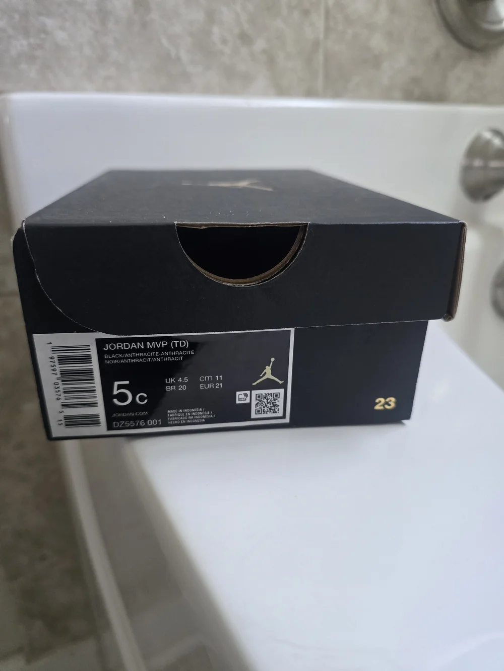Jordan MVP (TD) Black/Anthracite Kids' Shoe Box